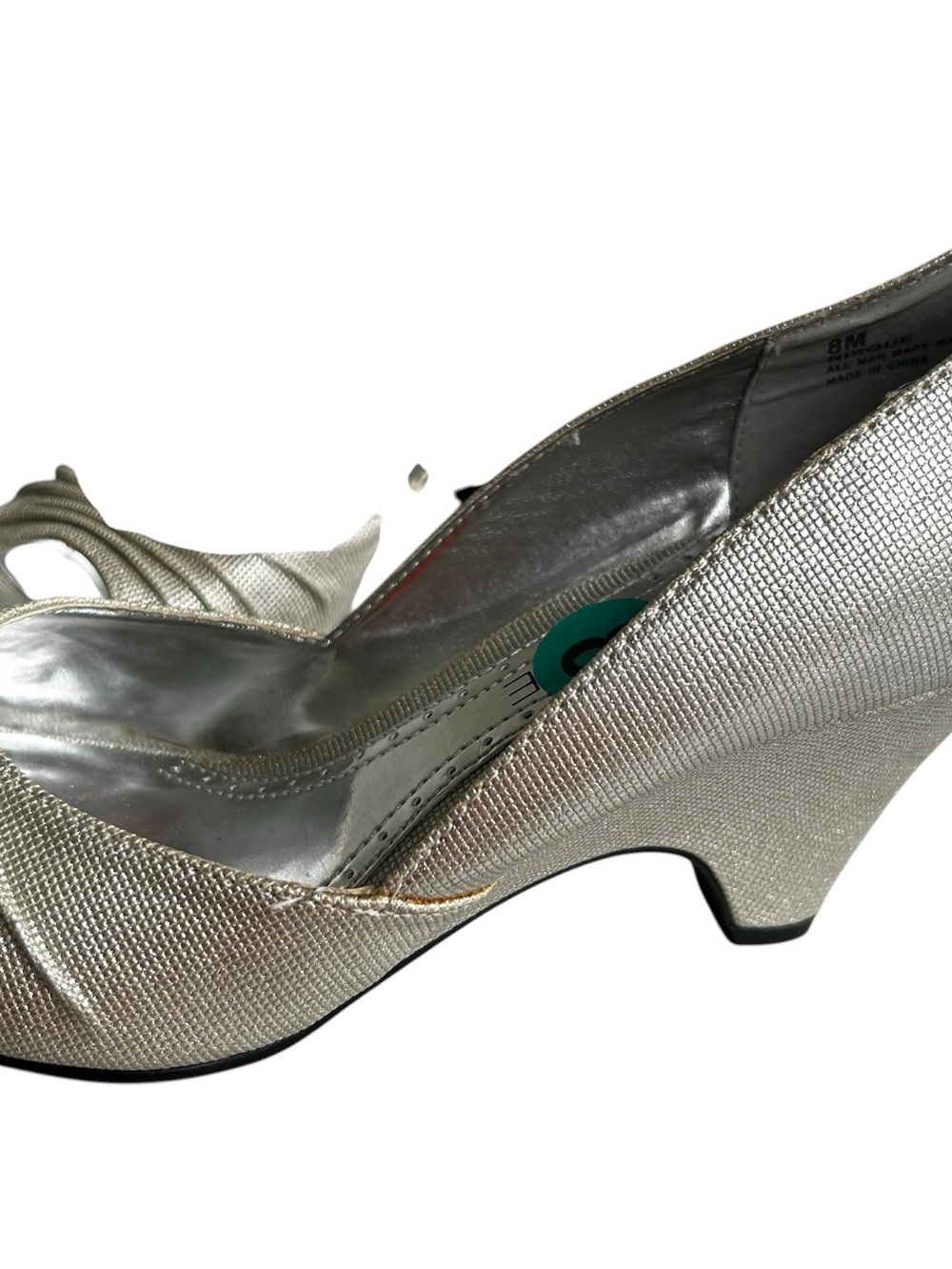 Rampage Silver Peep-Toe Wedge Heels - Women Size 8